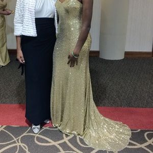 Gold Formal Dress with small train